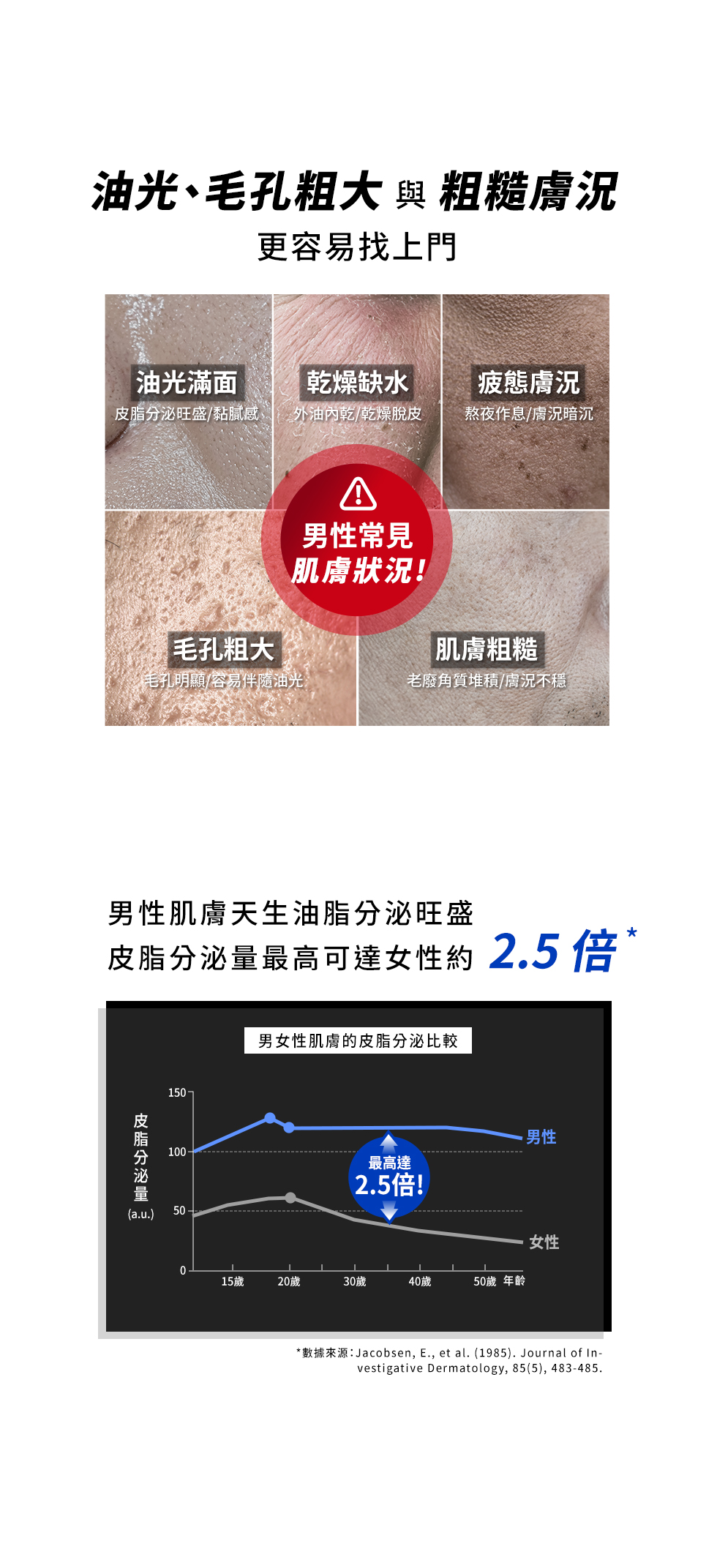 油光 毛孔粗大